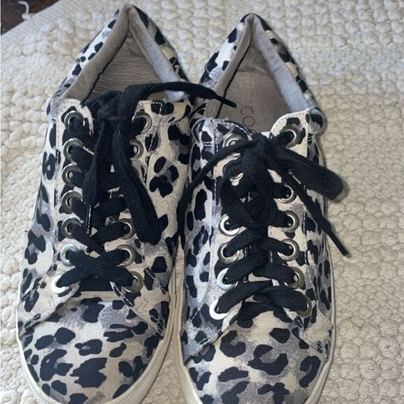 Matisse Black and White Animal Print Sneakers - Picture 3 of 6